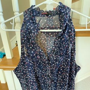 Forever 21 Blue Ruffle sleeveless top